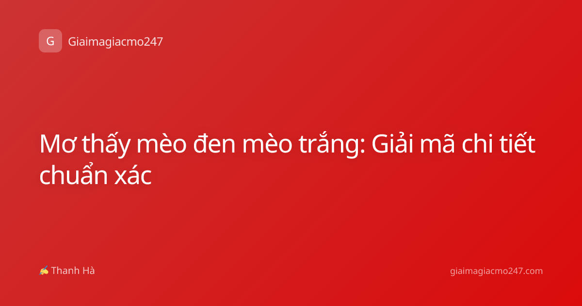 Mơ thấy mèo đen mèo trắng: Giải mã chi tiết chuẩn xác